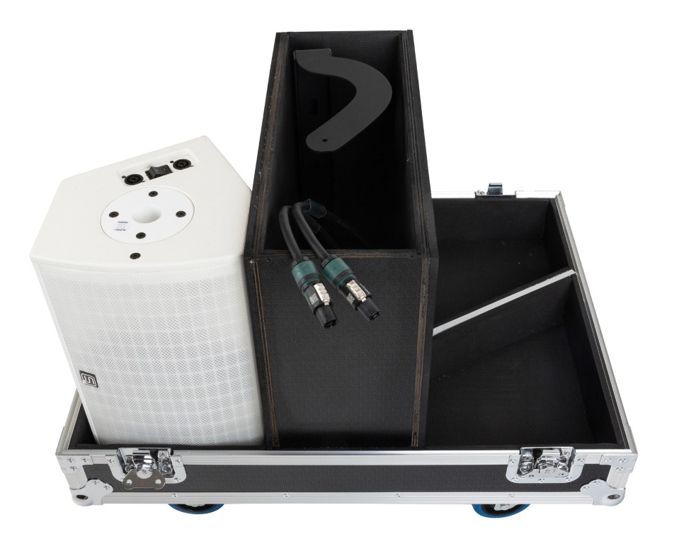 Stapelbare flightcase van 80x60 cm met zelfuitlijnende wielen voor het vervoeren van 4x SC-08 + accessoires - CASE FOR 4x SC-08 Mk2