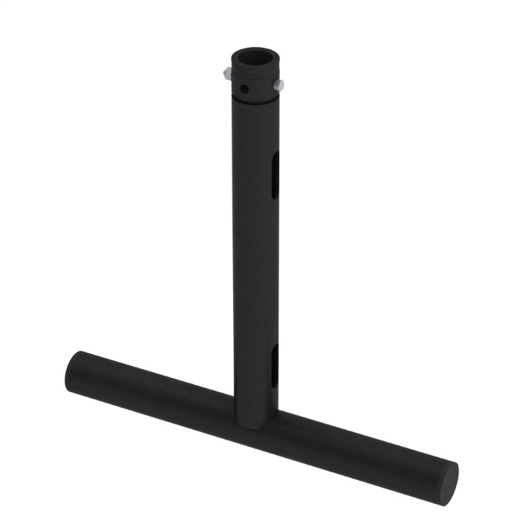 With this aluminium 'T' DROP ARM you can easily fix all kinds of projectors and moving lights to truss. - BT-TRUSS T-Drop arm BLK 450x445