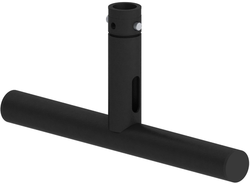 With this aluminium 'T' DROP ARM you can easily fix all kinds of projectors and moving lights to truss. - BT-TRUSS T-Drop arm BLK 450x195