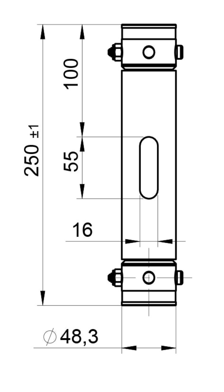 BT-TRUSS TUBE is mainly used to extend the lenght of a 'T' DROP ARM or 'H' FRAME. - BT-TRUSS Tube BLK 250