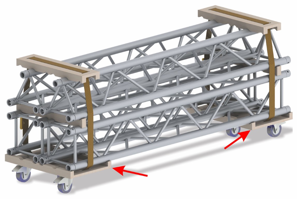 Trolley for easy transport of our ALU-truss 290 (square + tryangle) - BT-TRUSS 29-TROLLEY-BASE