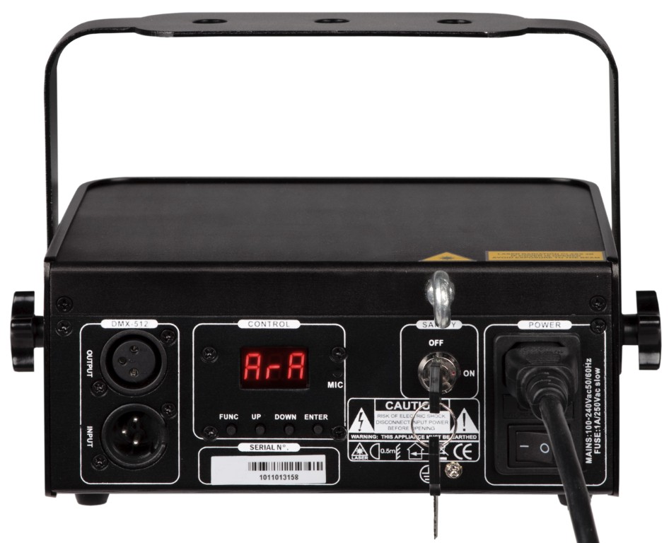 Laser effect: 40mW groen + 150mW rood - LOUNGE LASER DMX
