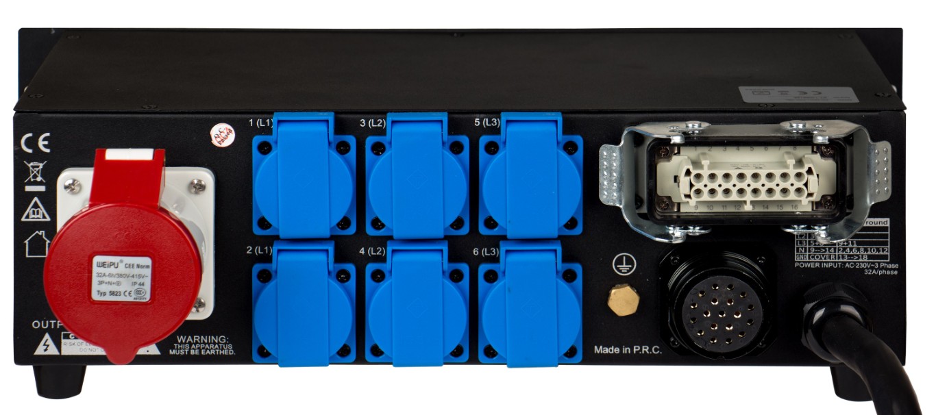 Deze 3-fasen stroomverdeler is ontworpen om de veiligheid van zowel mobiele, verhuur- en vaste installaties te verbeteren. - PD-32SH/GERMAN