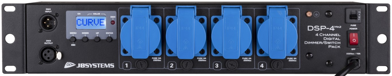 Multifunctionele dimmer/switch pack uitgerust met 4 stoomuitgangen (Schuko Duits) - DSP-4 Mk2 /G