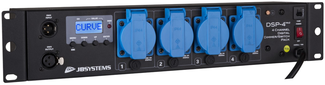 Multifunctionele dimmer/switch pack uitgerust met 4 stoomuitgangen (Schuko Duits) - DSP-4 Mk2 /G