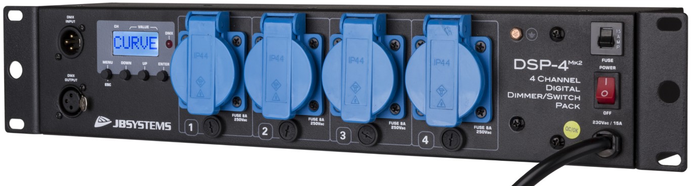 Multifunctionele dimmer/switch pack uitgerust met 4 stoomuitgangen (Schuko Duits) - DSP-4 Mk2 /G