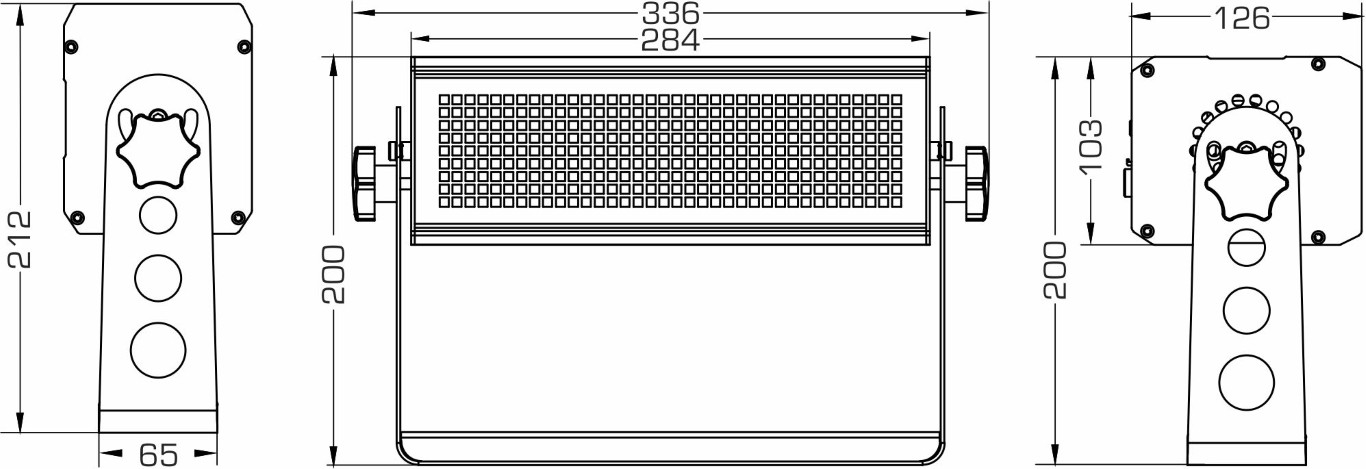 Krachtige LED-stroboscoop met 9 apart regelbare segmenten en een uitzonderlijke lichtopbrengst van +/-35.000 lm. - BT-MAGICFLASH