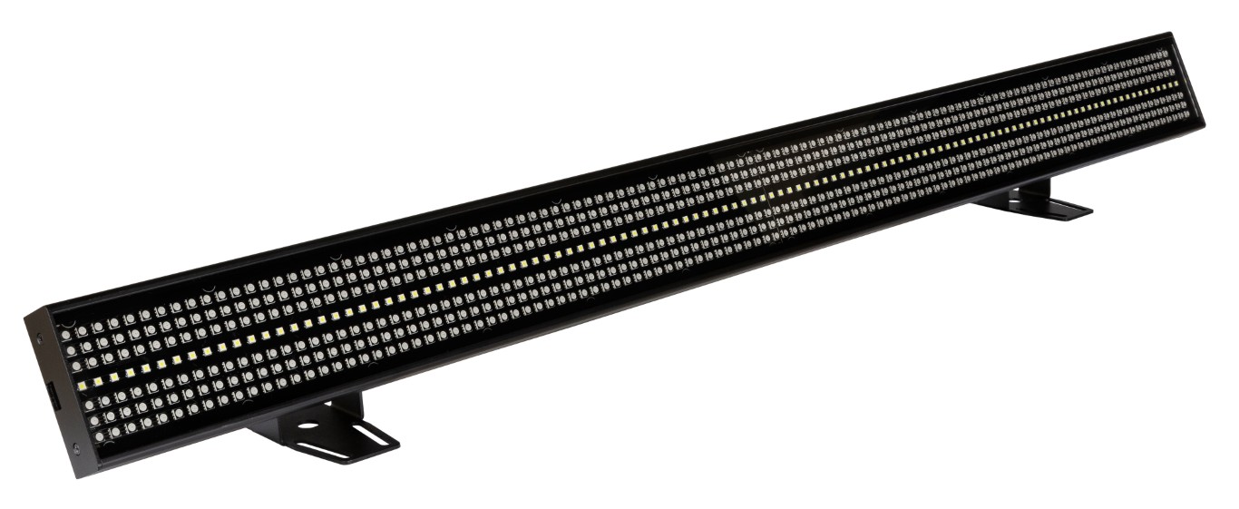 Een uiterst krachtige en veelzijdige hybride LED Pixel mapping bar met 112 superheldere CW LEDs (16 zones) en 672 RGB LEDs (32 zones). Art-Net / sACN besturing: uitstekend voor TV-studio's, concertpodia,... - BTX-LIGHTSTRIKE