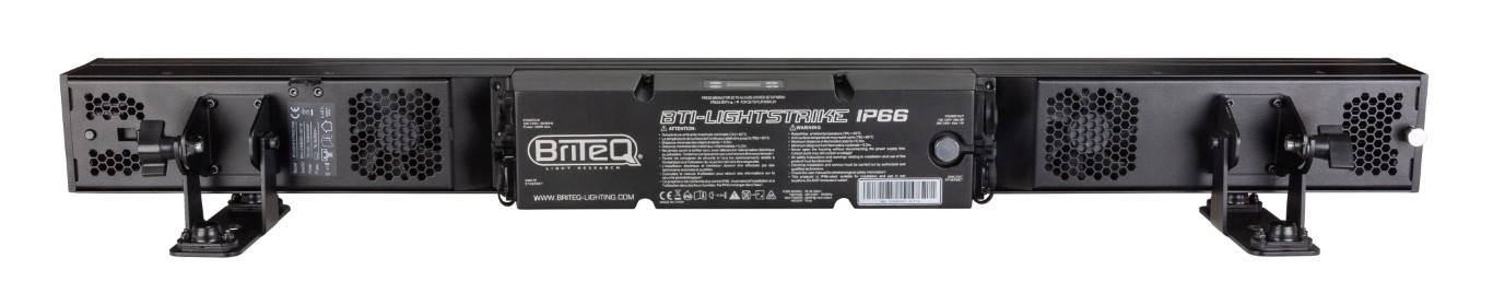 Een uiterst krachtige en veelzijdige hybride OUTDOOR LED Pixel mapping bar met 112 superheldere CW leds (16 zones) en 672 RGB leds (32 zones). Art-Net / sACN besturing: uitstekend voor TV-studio's, concertpodia,... - BTI-LIGHTSTRIKE IP66