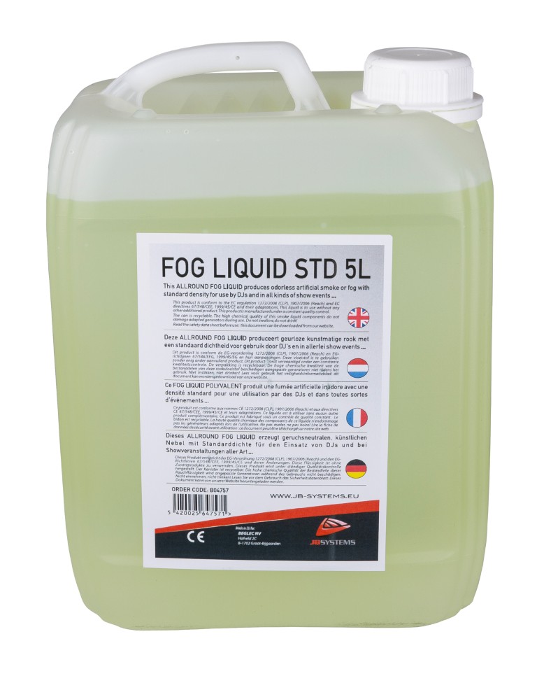 ALLROUND FOG LIQUID met standard densiteit voor gebruik door DJ's en in allerlei show-evenementen - FOG LIQUID STD 5L