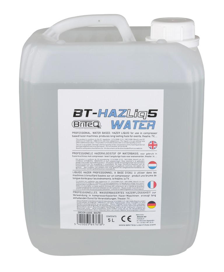 PROFESSIONELE HAZERVLOEISTOF op waterbasis, voor gebruik in hazermachines met compressor - BT-HAZLIQ5 WATER