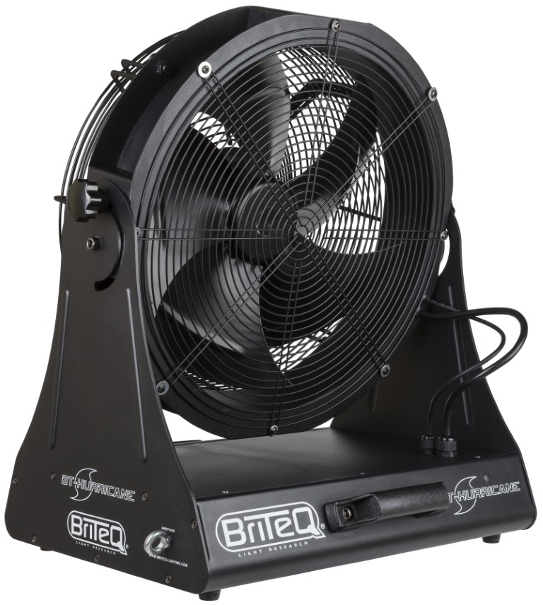 DMX-gestuurde studio- & podiumventilator, ook uitermate geschikt voor gebruik in clubs, theaters, voor verhuurtoepassingen… . - BT-HURRICANE