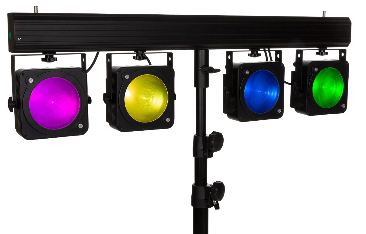 Powered 4bar: 4xCOB RGB 36W, inclusief IR + draagtas - COB-4BAR