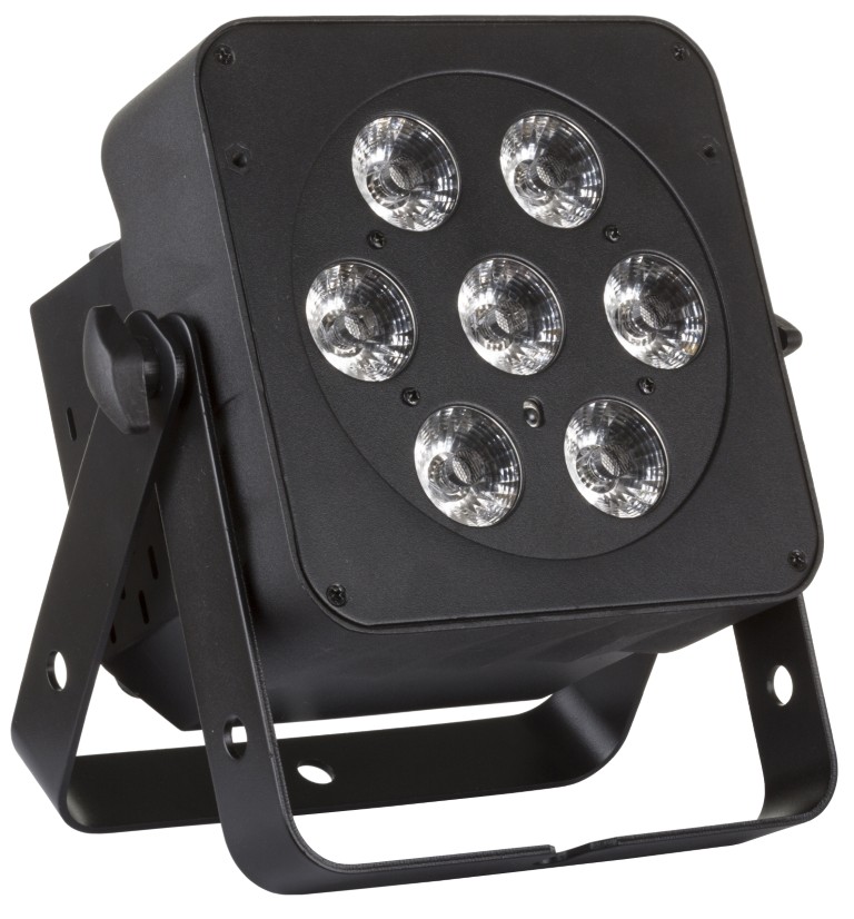 Zeer compacte energiebesparende led-projector voorzien van 7 RGBWA + UV leds van 12W ! - LED PLANO 6in1