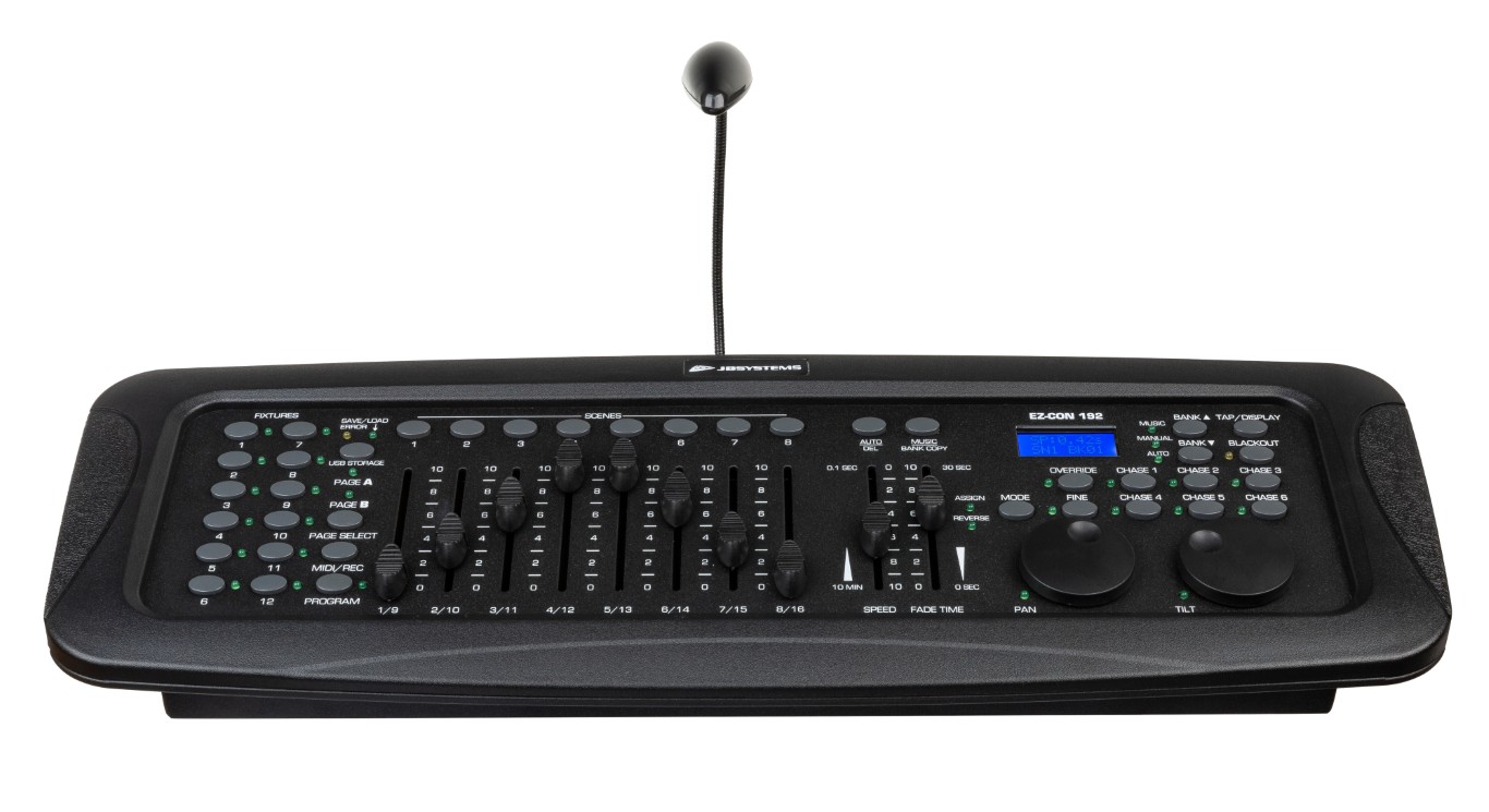 192 kanaals DMX-controller voor scanners en moving heads (tot 12 armaturen met elk 16 kanalen) - EZ-CON 192