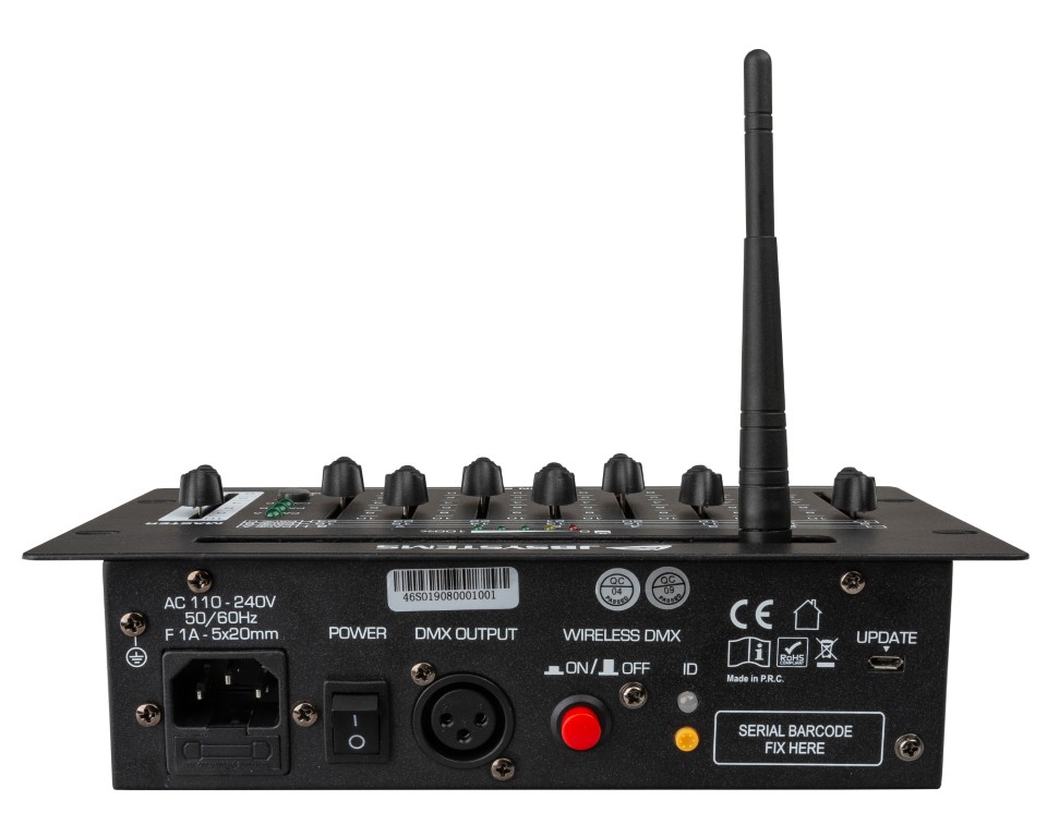 Compacte maar veelzijdige, gebruiksvriendelijke controller met draadloze DMX en batterij met 24 DMX-kanalen en 10 uur autonomie - EZ-CON 24W