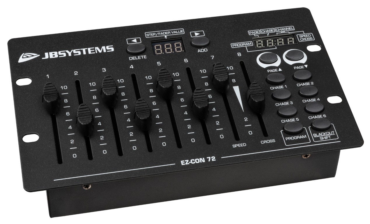 Eenvoudig te programmeren 72-kanaals DMX-controller voor maximaal 6 chases van elk 40 stappen - EZ-CON 72