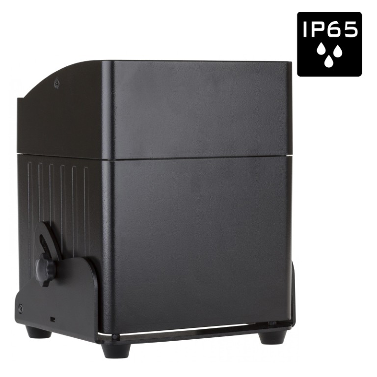 Weersbestendige (IP65) LED uplighter met batterij en draadloze DMX, gebaseerd op 6 stuks RGBWA Led’s. De perfecte oplossing voor buitentoepassingen als tuinfeestjes, verlichten van opritten en planten enz. - BT-AKKULITE IP
