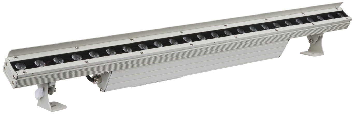Krachtige IP65 LED projector (lengte: 96cm) uitgerust met 24pcs 4W RGBW LED's. De projector is verdeeld in 4 onafhankelijke secties. - LDP-COLORBAR 24FC