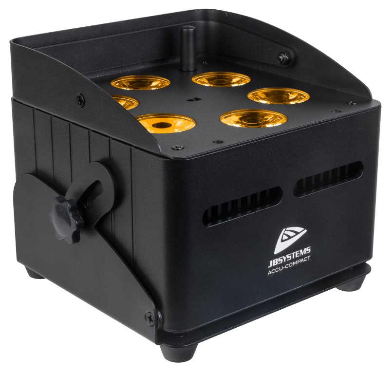 Budgetvriendelijke, op batterijen werkende LED uplighter met 6x10W RGBWA-LED's - ACCU-COMPACT