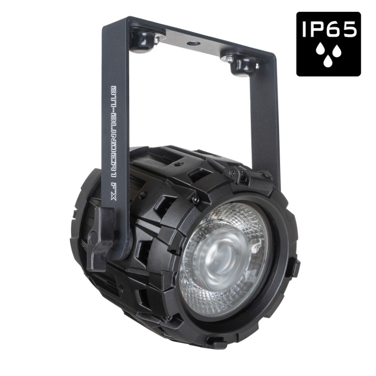 Supercompacte, veelzijdige en krachtige waterdichte 70W LED witte blinder met amber drift effect en 12W RGB AURA-effecten met volledige pixelregeling - BTI-BLINDER1 FX