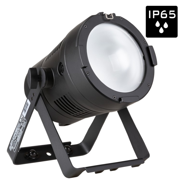 Krachtige IP65 witte COB-projector (3000K) met een stralingshoek van 15°, perfect voor het verlichten van indoor en outdoor beursstanden! Vervanger voor energieverslindende 