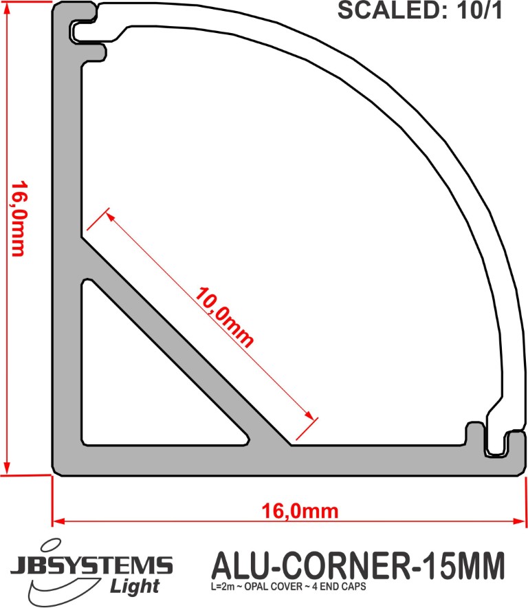 Hoek profiel - ALU-CORNER-15MM (2M)