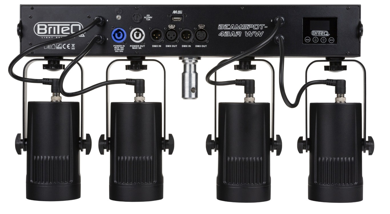 Deze compacte 4-bar is voorzien van vier 15W projectors met een zeer smalle bundel van 4° - BEAMSPOT-4BAR WW