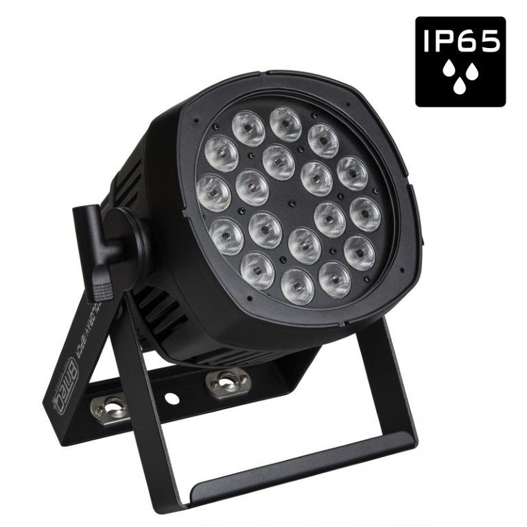 Buitenprojector met 18x8W RGBW-leds, 20 ° stralingshoek, Neutrik TRUE1 Powercon-, 3P XLR-connectoren en IP-ventilatorkoeling - BT-COLORAY 18FCR