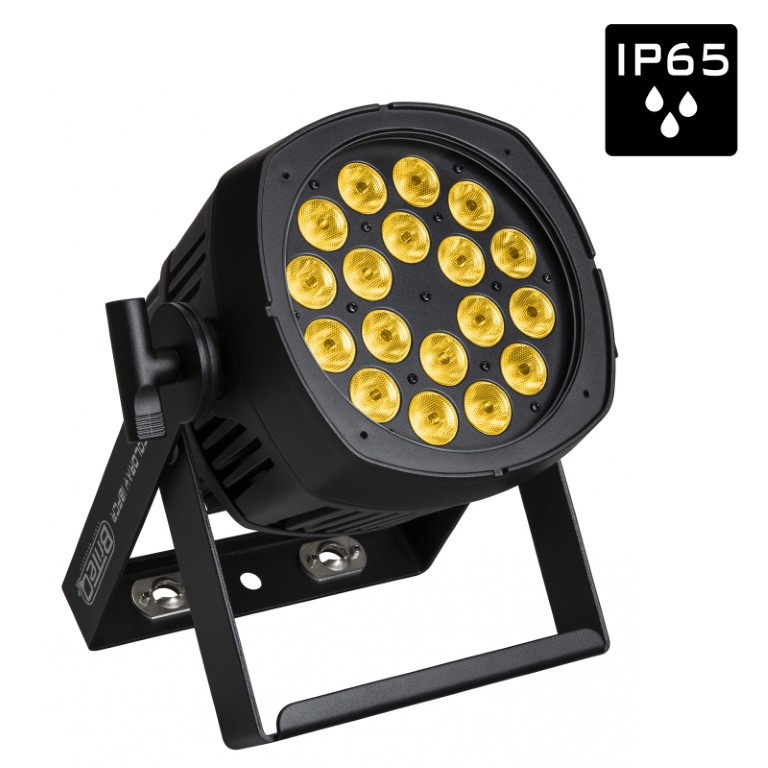 Buitenprojector met 18x8W RGBW-leds, 20 ° stralingshoek, Neutrik TRUE1 Powercon-, 3P XLR-connectoren en IP-ventilatorkoeling - BT-COLORAY 18FCR