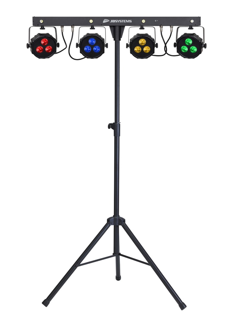 Een complete kant-en-klare licht set voor al uw evenementen en feesten: een compacte 4BAR, draadloze voetcontroller, lichtstatief en draagtassen - LIVESET 2