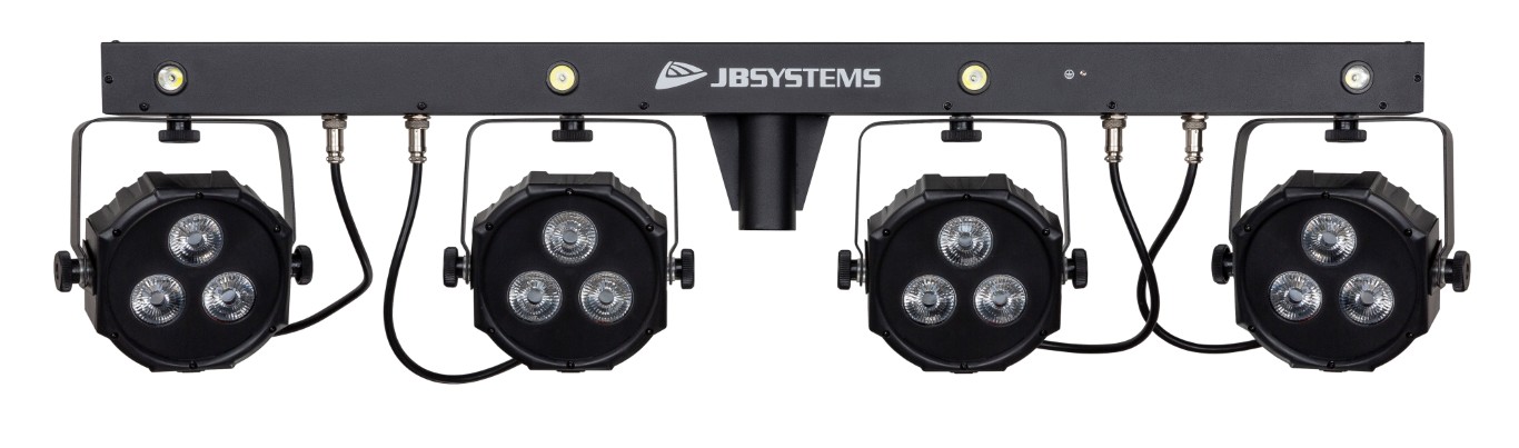Een complete kant-en-klare licht set voor al uw evenementen en feesten: een compacte 4BAR, draadloze voetcontroller, lichtstatief en draagtassen - LIVESET 2