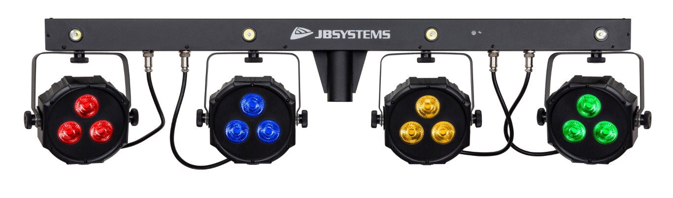 Een complete kant-en-klare licht set voor al uw evenementen en feesten: een compacte 4BAR, draadloze voetcontroller, lichtstatief en draagtassen - LIVESET 2