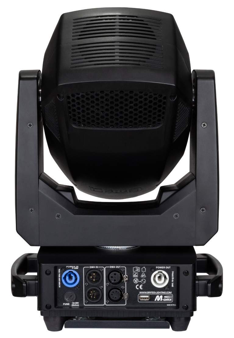 Zeer compacte maar extreem heldere 200W LED-moving head met gemotoriseerde (auto)focus en zoom voor clubs en verhuur! W-DMX optie beschikbaar. - BT-SHARK