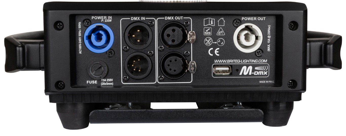 Zeer compacte maar extreem heldere 200W LED-moving head met gemotoriseerde (auto)focus en zoom voor clubs en verhuur! W-DMX optie beschikbaar. - BT-SHARK