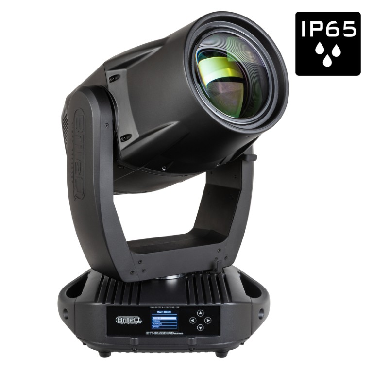 Krachtige IP65 HYBRID 450W LED moving head. Geluidsarme werking: perfect voor zowel binnen als buiten! - BTI-BLIZZARD BSW2