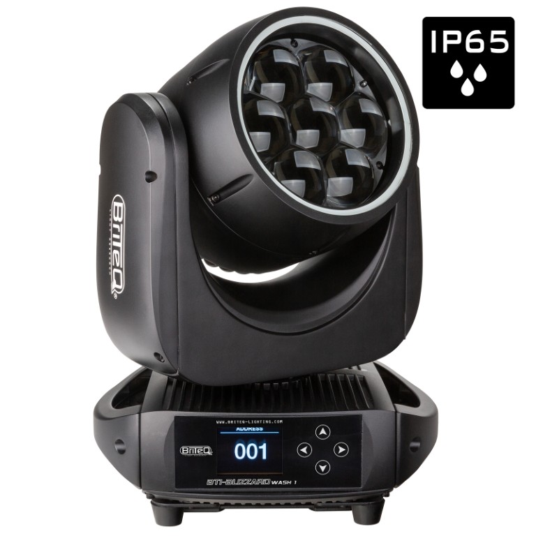Uiterst compacte, lichtgewicht en krachtige IP65 moving wash voor binnen en buiten met 7x 40W RGBL LED's - BTI-BLIZZARD WASH1