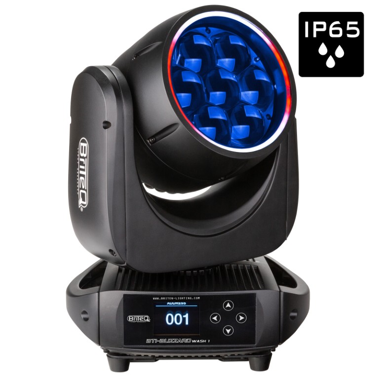 Uiterst compacte, lichtgewicht en krachtige IP65 moving wash voor binnen en buiten met 7x 40W RGBL LED's - BTI-BLIZZARD WASH1