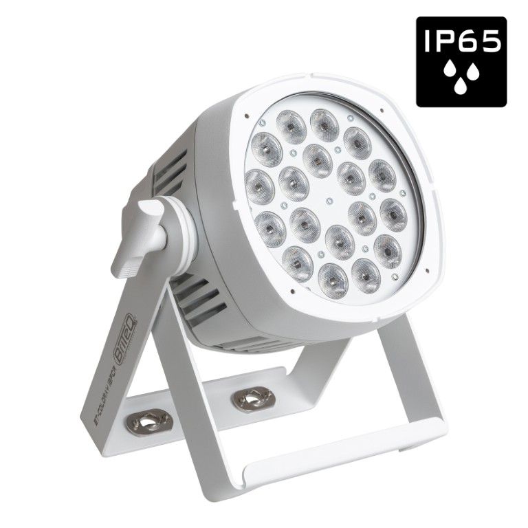 Buitenprojector met 18x8W RGBW-leds, 20 ° stralingshoek, Neutrik TRUE1 Powercon-, 3P XLR-connectoren en IP-ventilatorkoeling - Witte versie - BT-COLORAY 18FCR WHITE