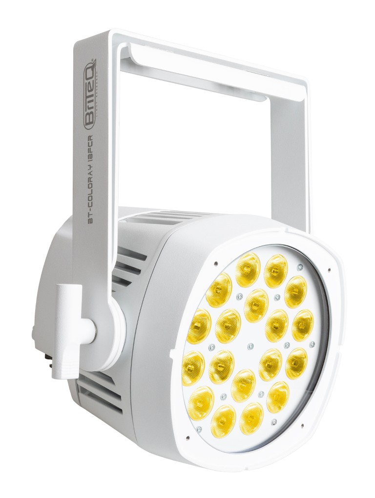 Buitenprojector met 18x8W RGBW-leds, 20 ° stralingshoek, Neutrik TRUE1 Powercon-, 3P XLR-connectoren en IP-ventilatorkoeling - Witte versie - BT-COLORAY 18FCR WHITE
