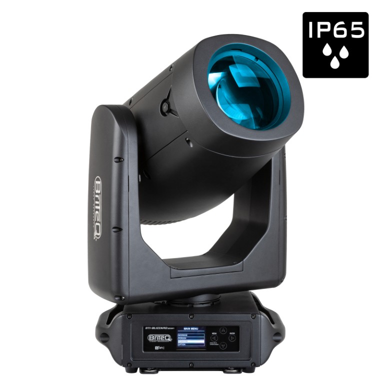 Krachtige en compacte IP65 outdoor HYBRID moving head, op basis van een 350W witte LED, met CMY en extreem groot zoombereik: 2° tot 47° - BTI-BLIZZARD BSW1