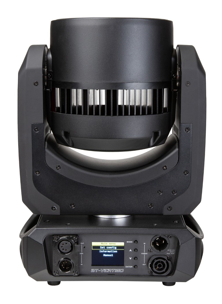 Compacte moving wash uitgerust met 7x60W RGBL LED's, extreem snelle pan/tilt/zoom-bewegingen en groot zoombereik van 4°-70° - BT-VERTIGO