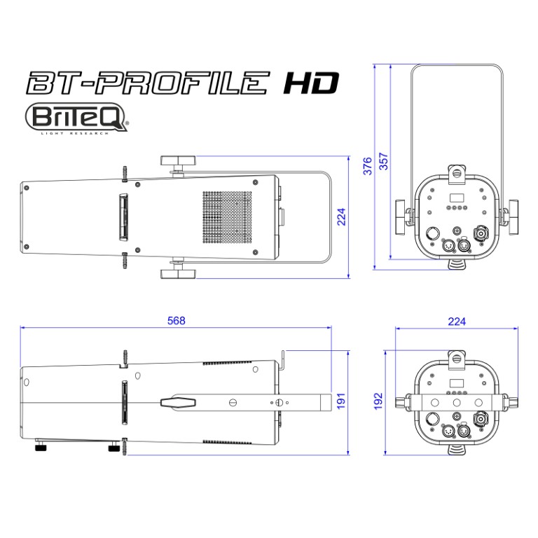 Zeer compacte full color LED profiel met 4 messen en 25°-50° zoom - BT-PROFILE HD