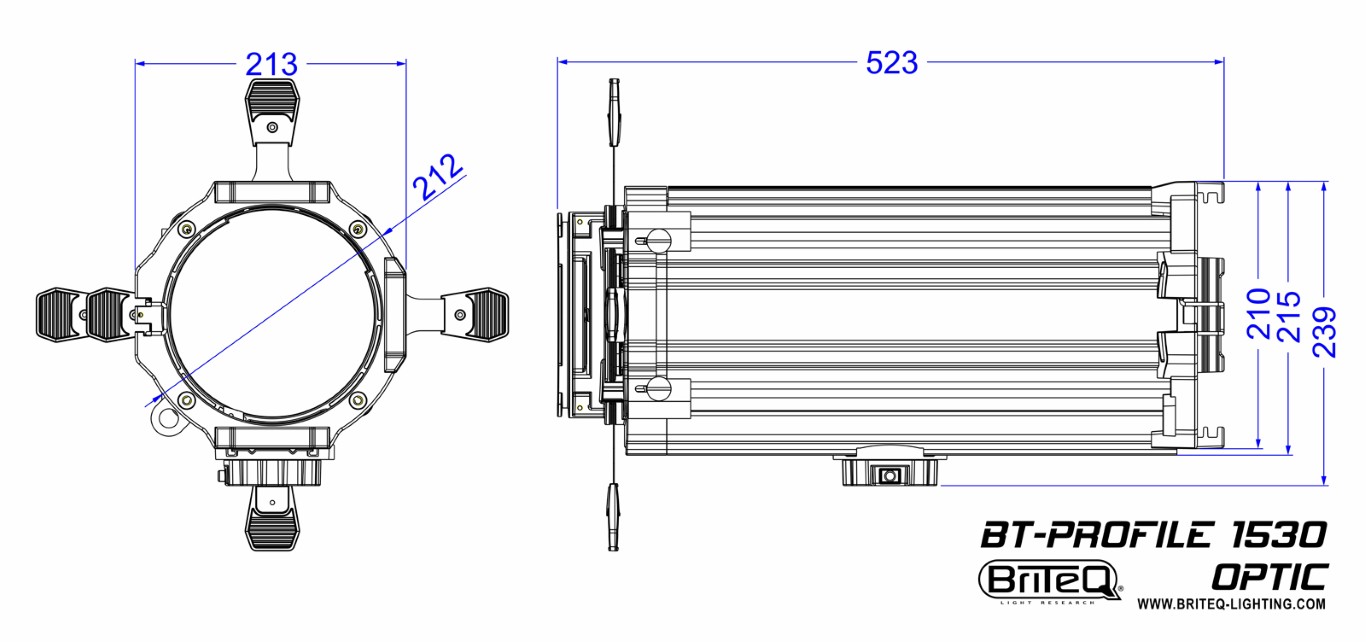 Zoomoptiek 15° tot 30° voor gebruik met de “BT-PROFILE 6C20 ENGINE - compatibel met “ETC source four” optieken - BT-PROFILE 1530 OPTIC