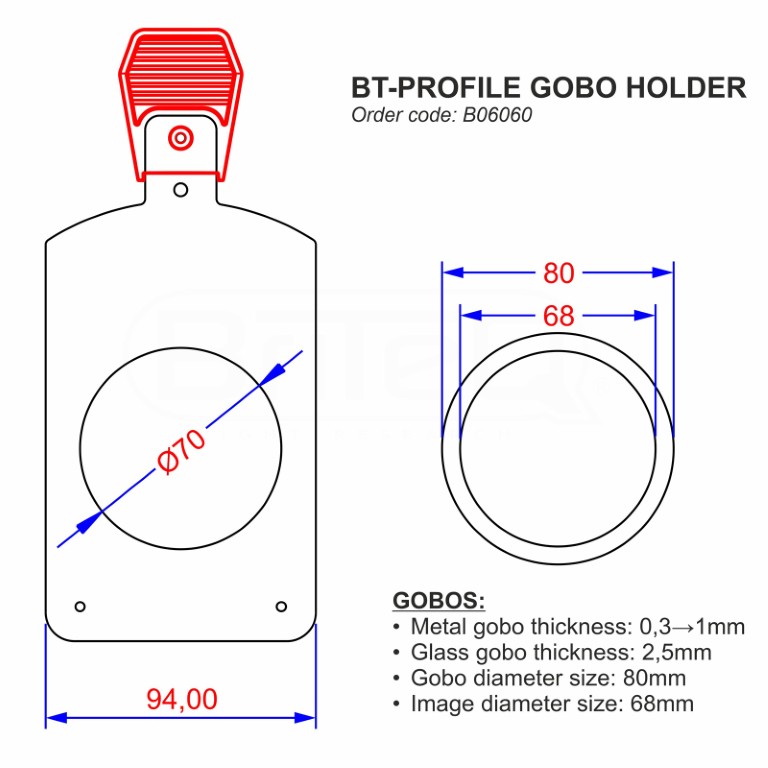 Gobohouder voor BT-PROFILE 6C20 - BT-PROFILE GOBO HOLDER