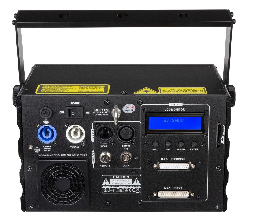Een prachtige en krachtige 2W Class-IV RGB-laser voor al uw evenementen! Perfect voor clubs, discotheken, verhuurbedrijven. - BT-LASER2000 RGB