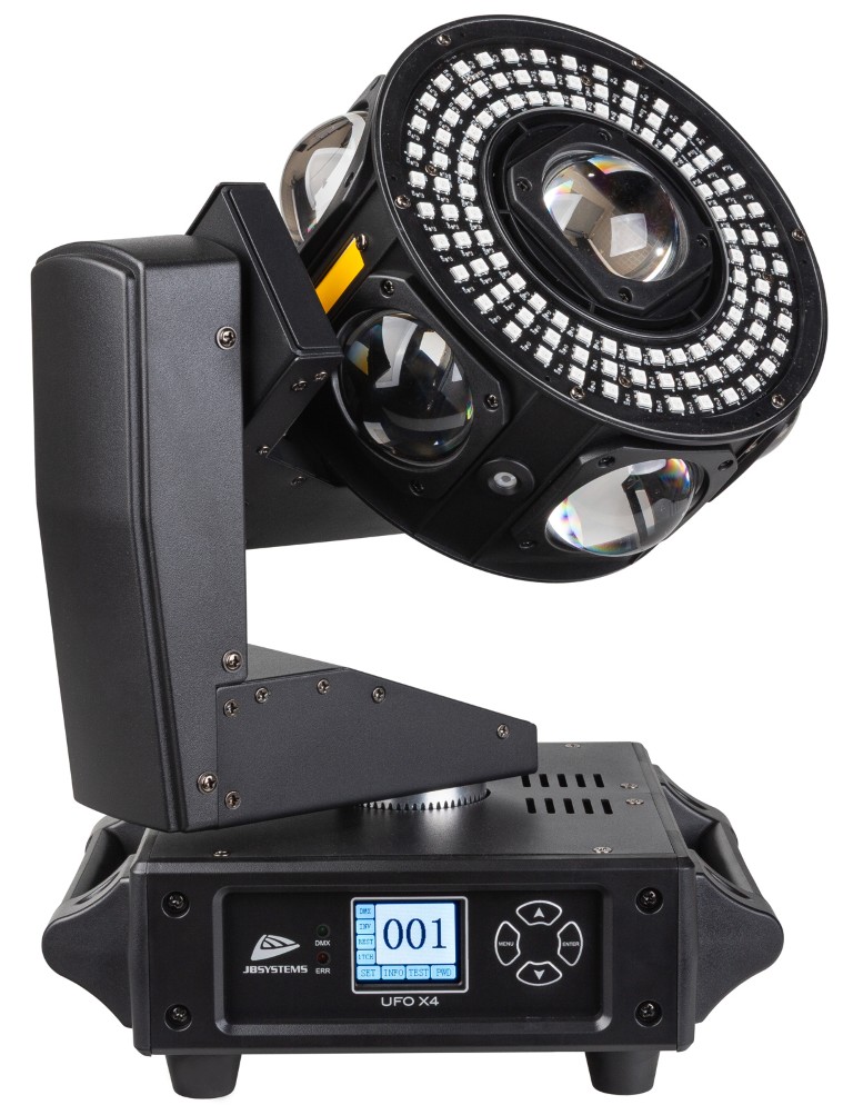 Verbluffend 4-in-1 multi-lichteffect: lasers, strobe LEDs, RGBW LEDs en RGB LEDs met mooie chase patronen - UFO X4