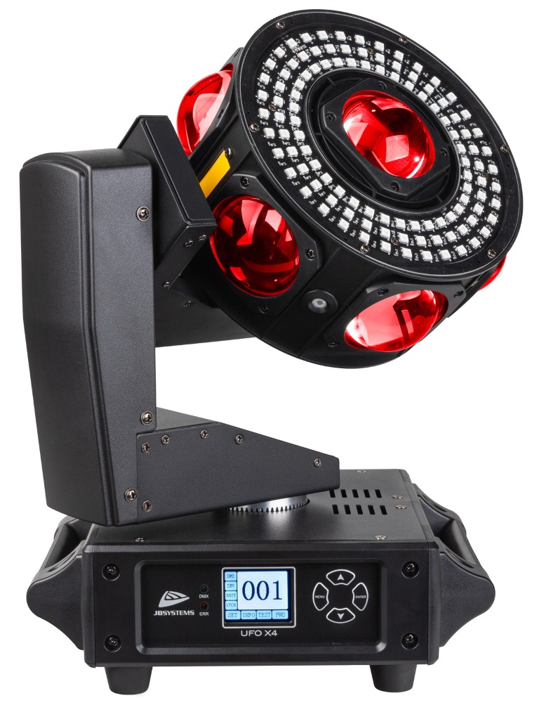 Verbluffend 4-in-1 multi-lichteffect: lasers, strobe LEDs, RGBW LEDs en RGB LEDs met mooie chase patronen - UFO X4