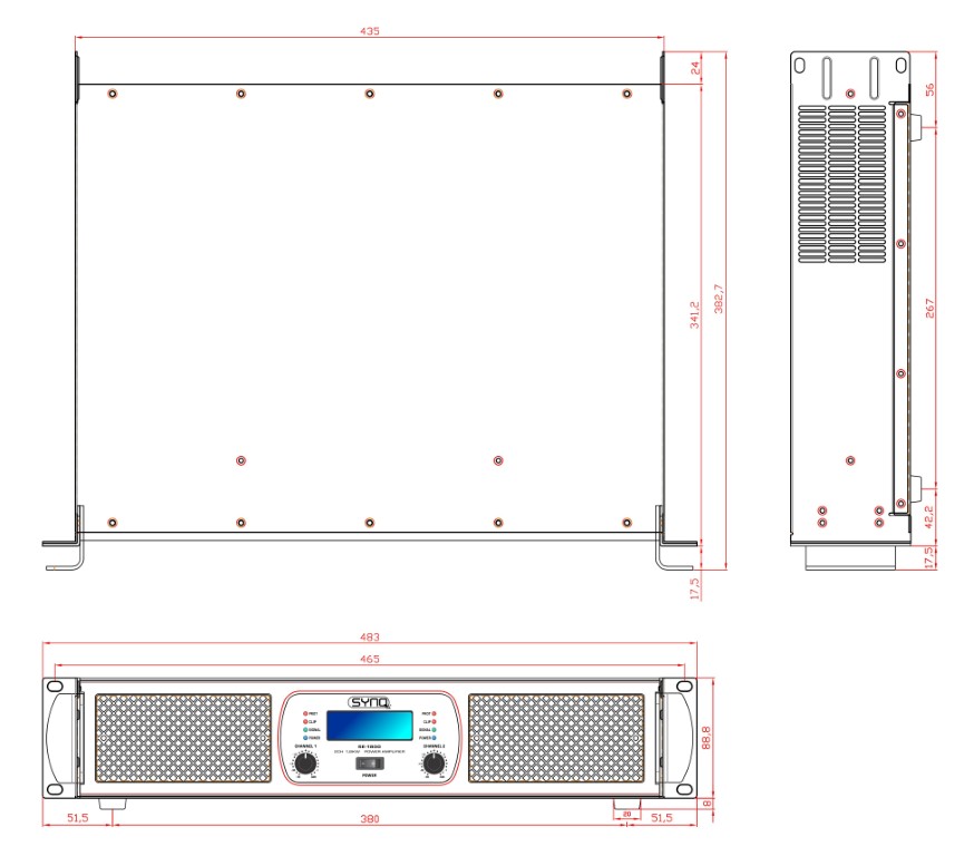 2x 1500Wrms CLASS-TD versterker met krachtige basweergave en kristalheldere hoge frequenties. Perfect voor clubs, verhuur, theater, ... - SE-3000