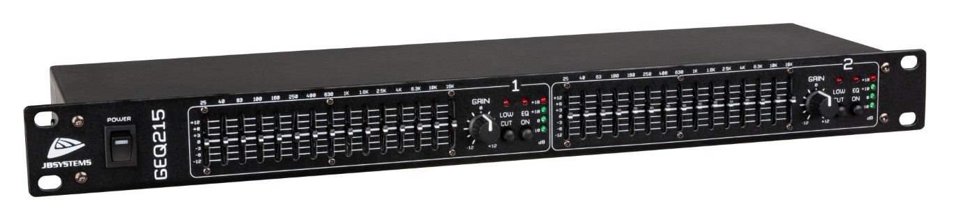 2x 15-bands grafische equalizer (+/-12dB) - GEQ215